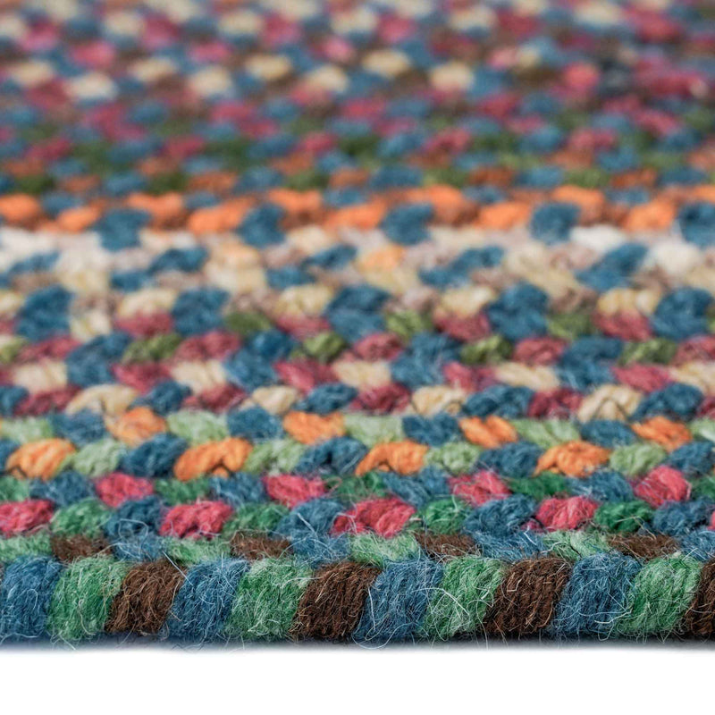 Bear Creek Deep Blue Braided Rug Concentric Cross Section image