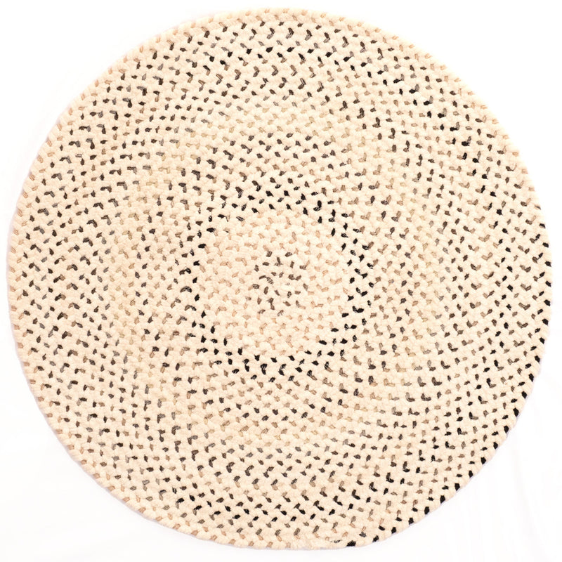 Dramatic Static Foggy Day Braided Rug Round SiloC image