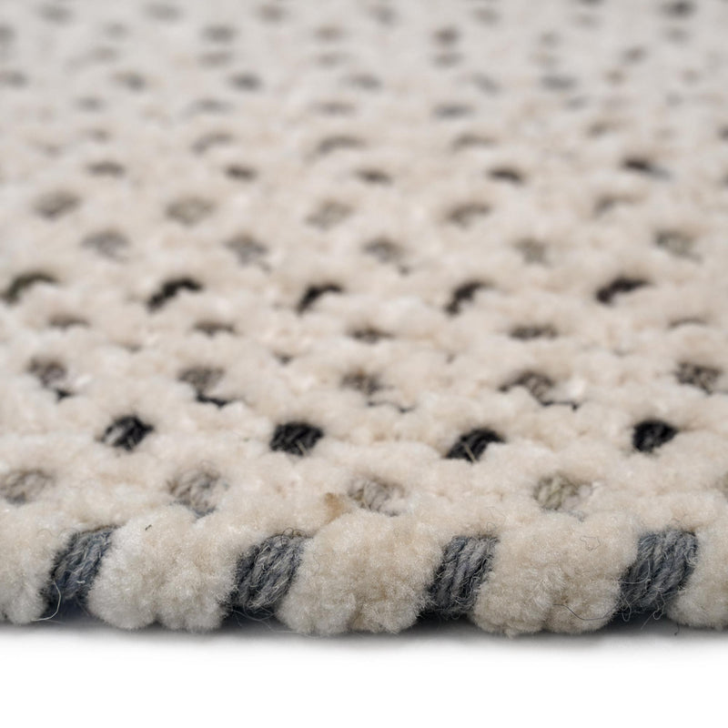 Dramatic Static Foggy Day Braided Rug Oval Cross Section image