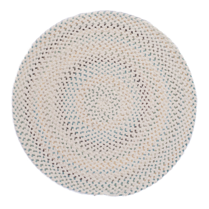 Dramatic Static Cyber White Braided Rug Round image