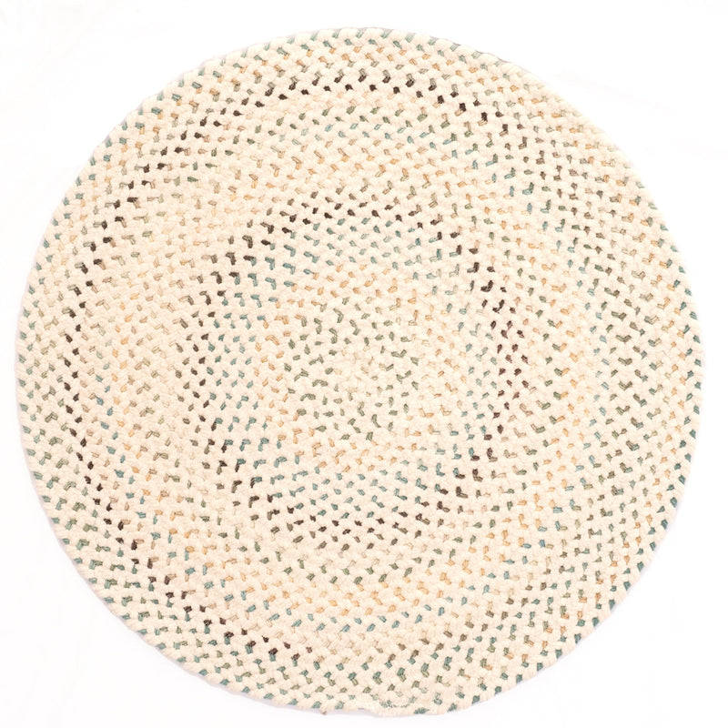 Dramatic Static Cyber White Braided Rug Round SiloC image