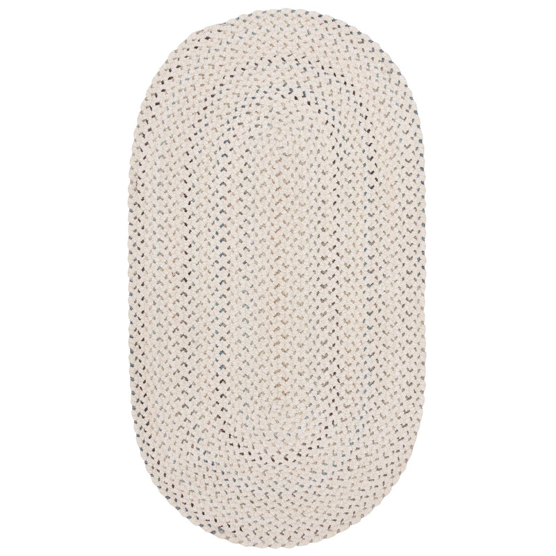 Dramatic Static Cyber White Braided Rug Oval image