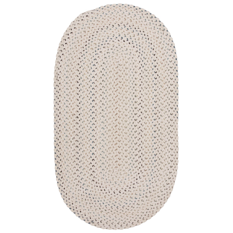 Dramatic Static Cyber White Braided Rug Oval SiloV image