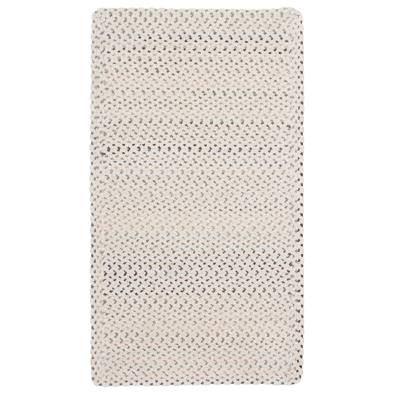 Dramatic Static Cyber White Braided Rug Cross Sewn Rectangle image