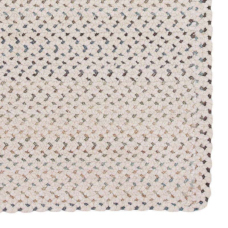 Dramatic Static Cyber White Braided Rug Cross Sewn Rectangle Corner image