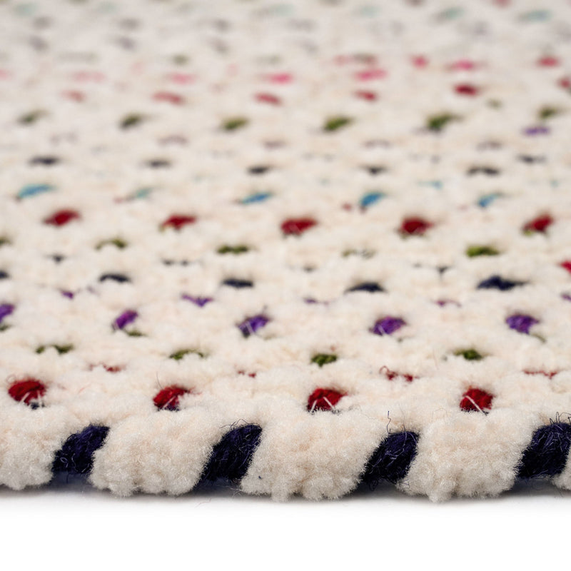 Dramatic Static Carnival Braided Rug Round image