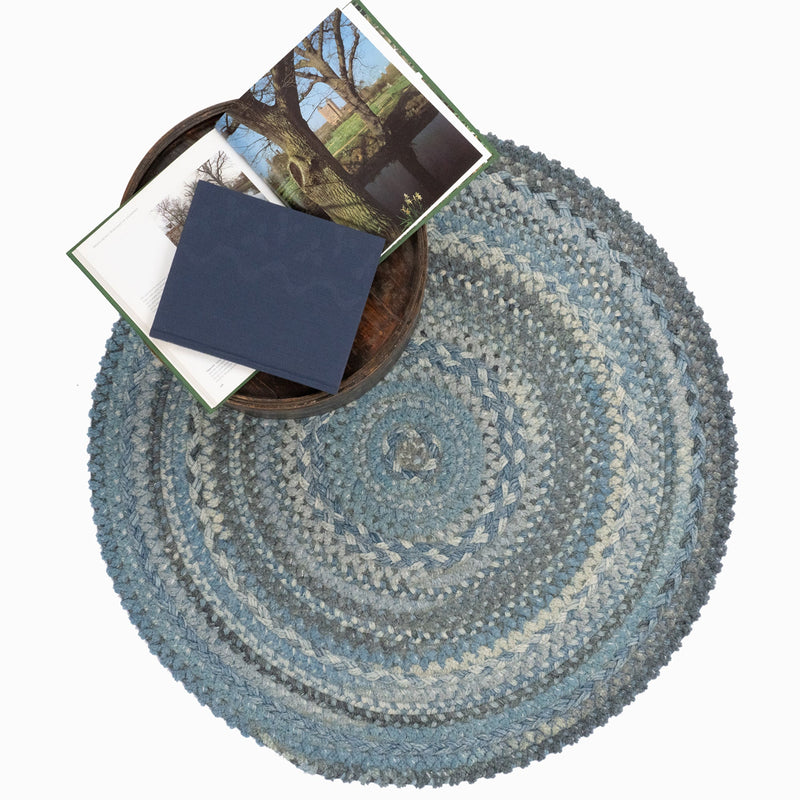 Bayview Slate Braided Rug Round Roomshot image