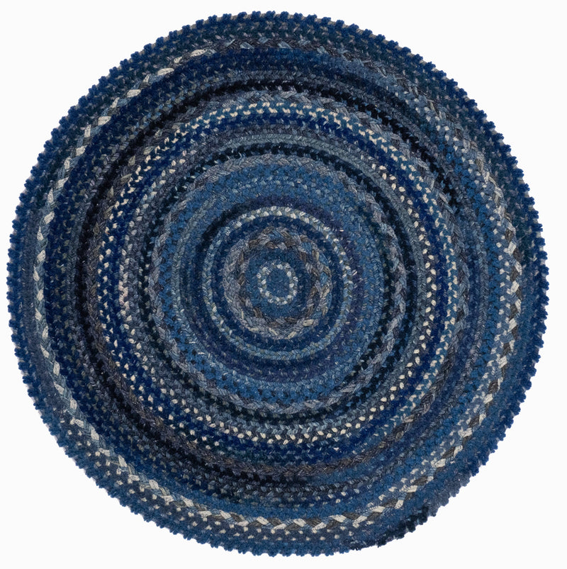 Bayview Twilight Blue Braided Rug Round SiloC image