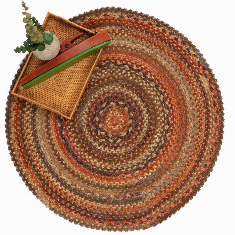 Bayview Cinnabar Braided Rug Round Roomshot image