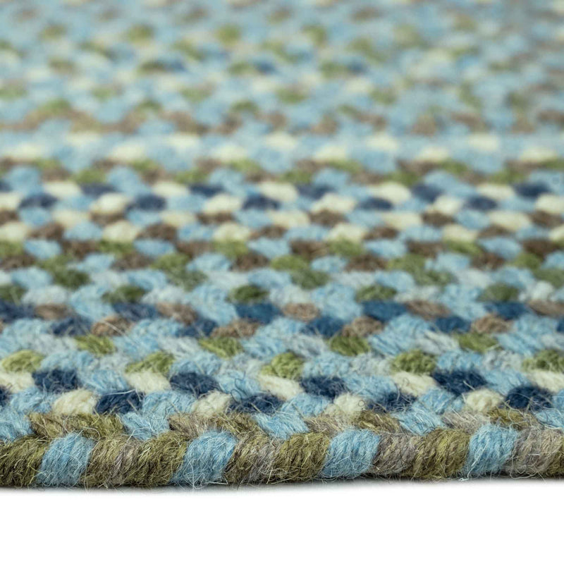 Homecoming Sky Blue Braided Rug Concentric Cross Section image