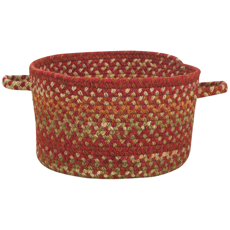 Homecoming Rosewood Red Braided Rug Basket SiloB image