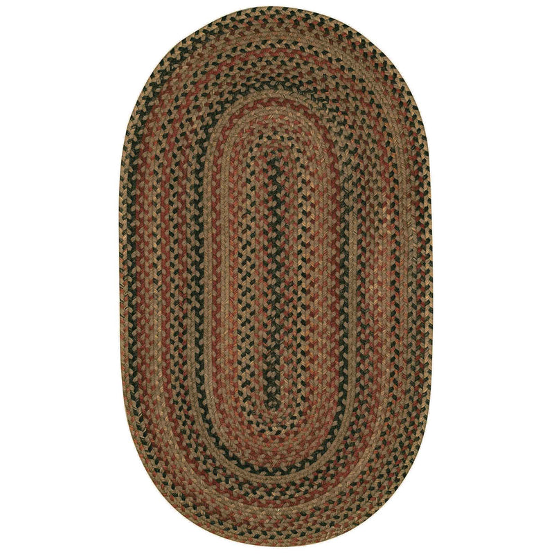 Homecoming Chestnut Brown Braided Rug Oval SiloV image