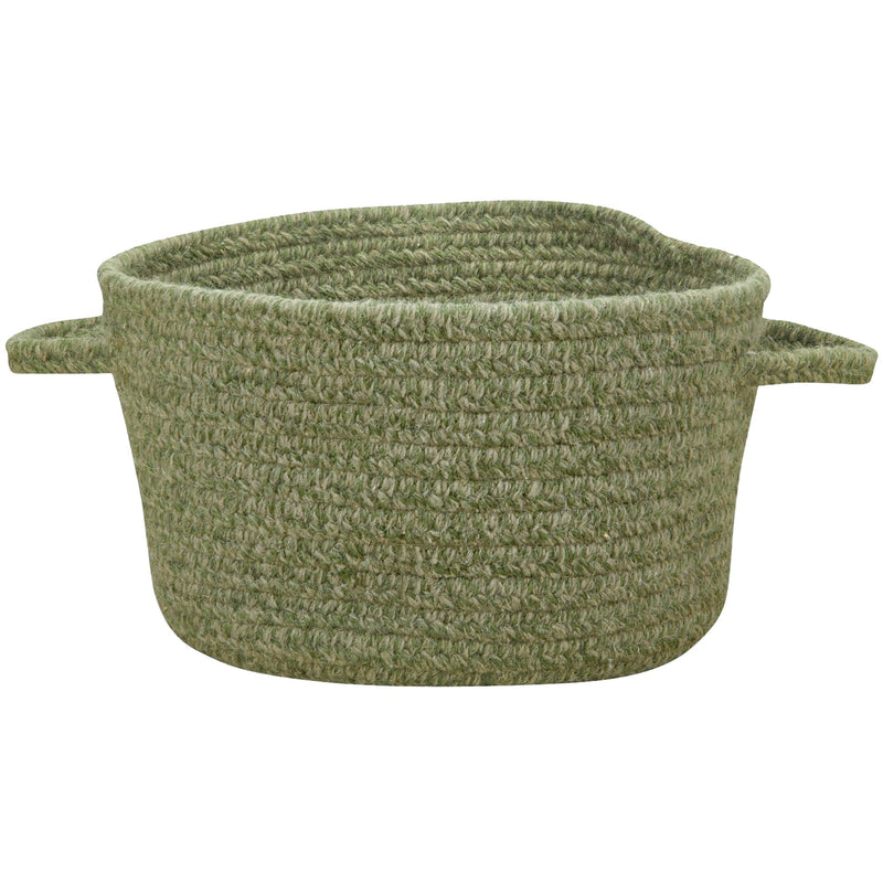 Heathered Sage Green Braided Rug Basket SiloB image