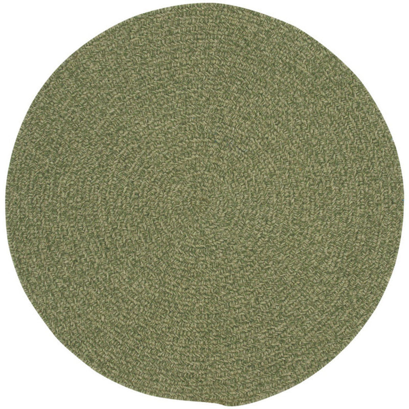 Heathered Sage Green Braided Rug Round SiloC image