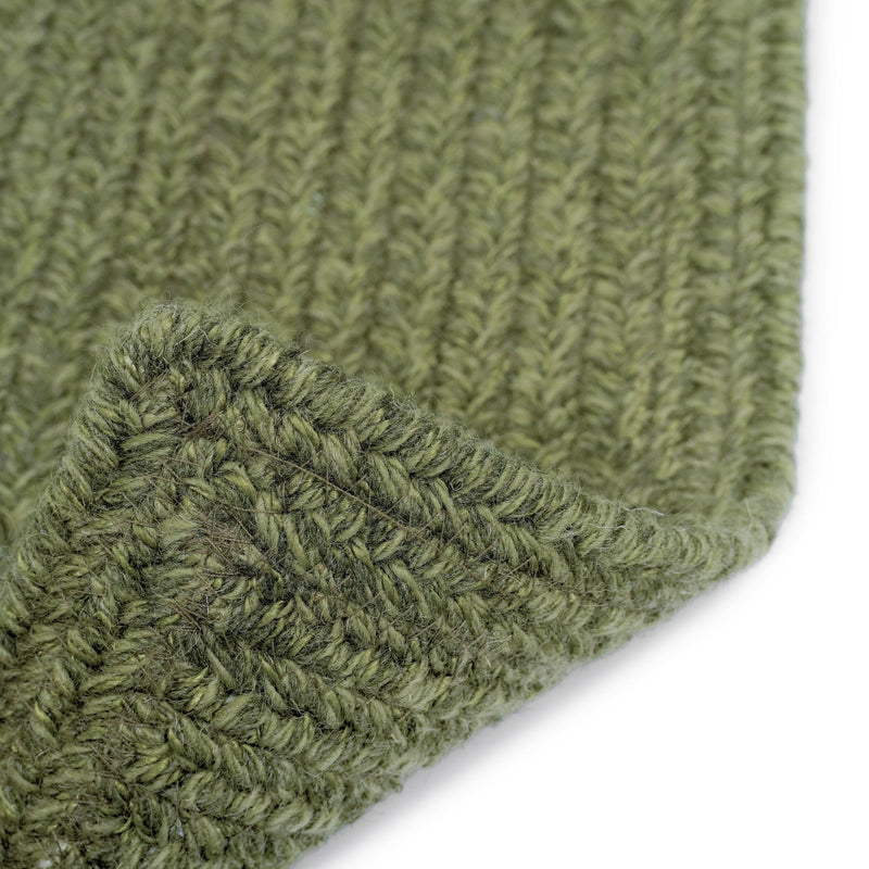 Heathered Sage Green Braided Rug Rectangle Back image