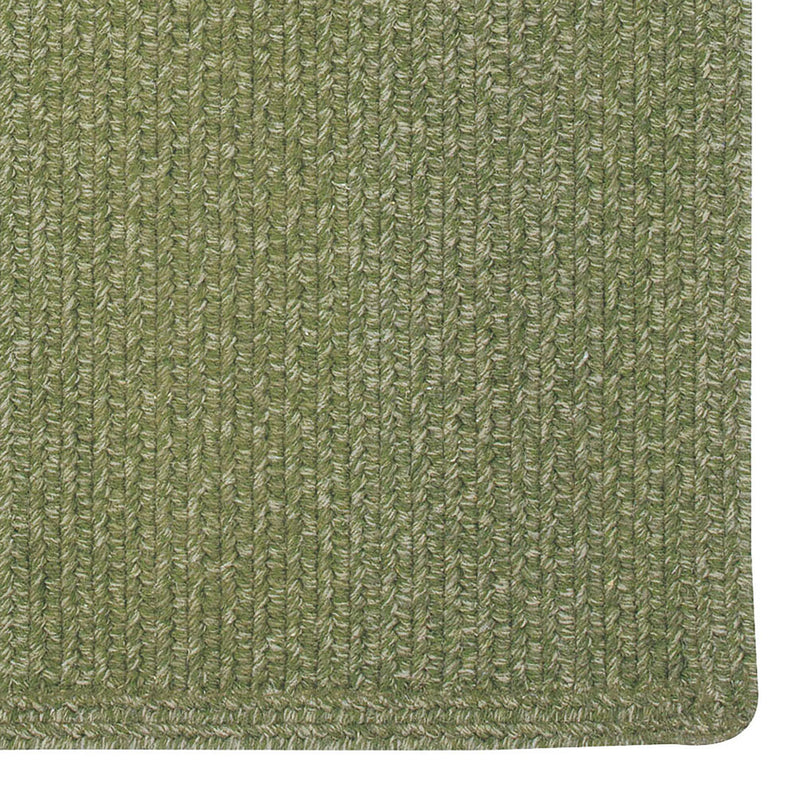 Heathered Sage Green Braided Rug Rectangle Corner image