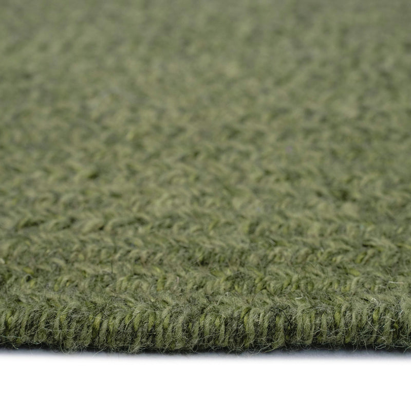 Heathered Sage Green Braided Rug Rectangle Cross Section image