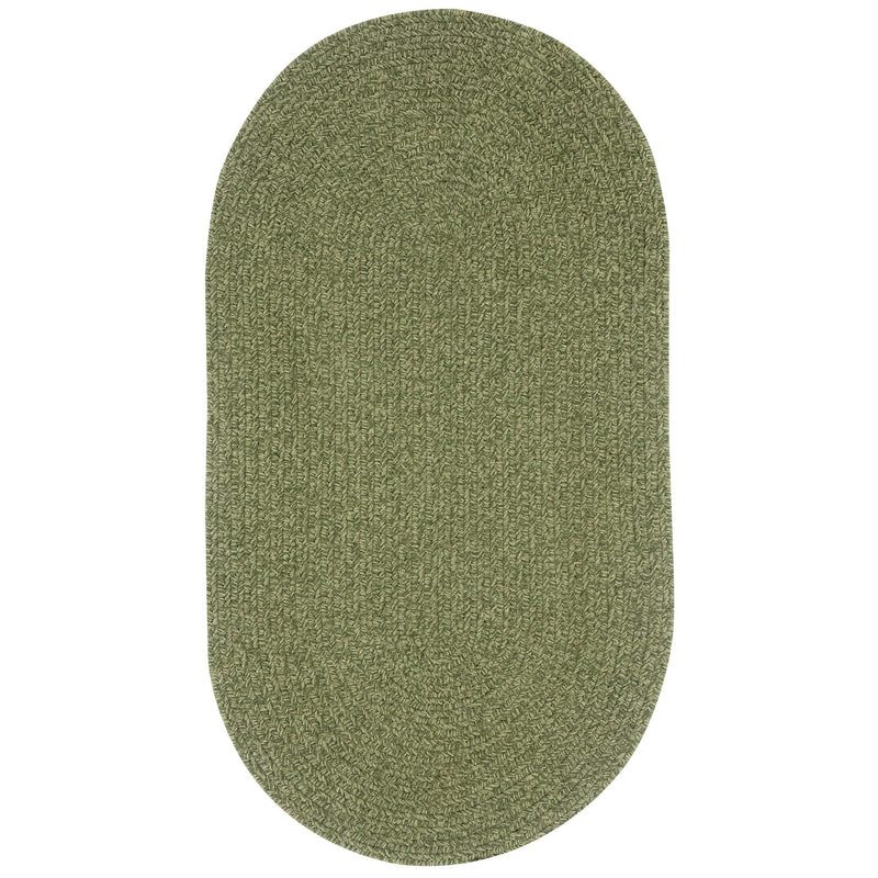 Heathered Sage Green Braided Rug Oval SiloV image