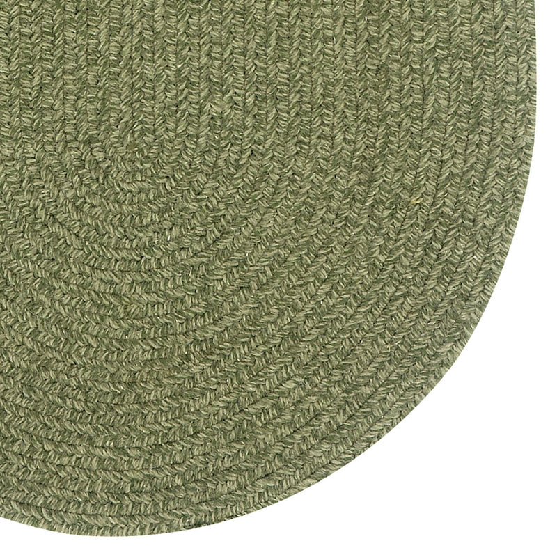 Heathered Sage Green Braided Rug Oval Corner image