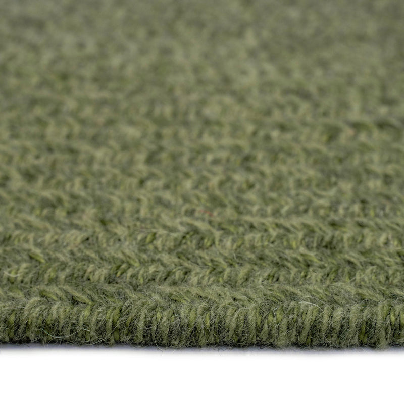 Heathered Sage Green Braided Rug Oval Cross Section image