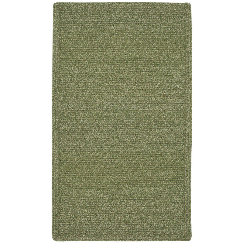 Heathered Sage Green Braided Rug Cross-Sewn SiloX image