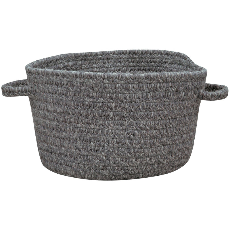 Heathered Grey Braided Rug Basket SiloB image