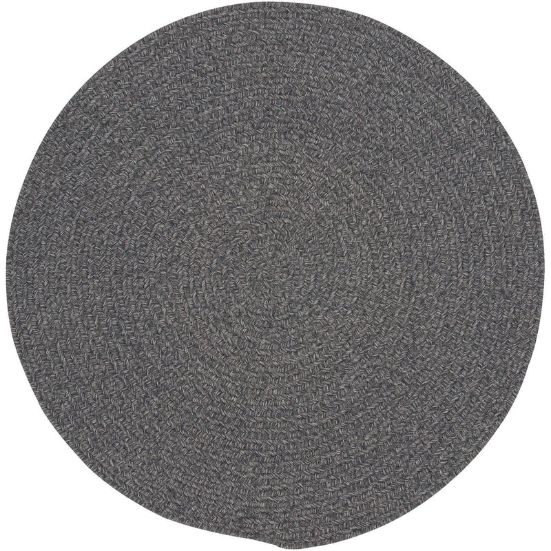 Heathered Grey Braided Rug Round SiloC image