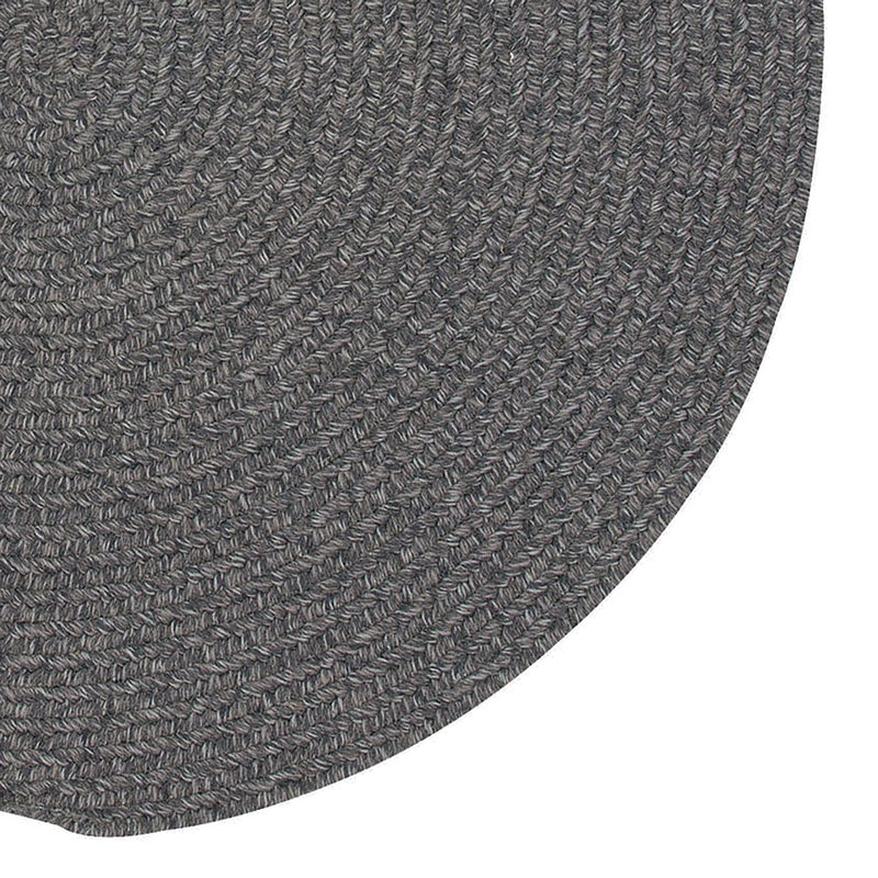 Heathered Grey Braided Rug Round Corner image