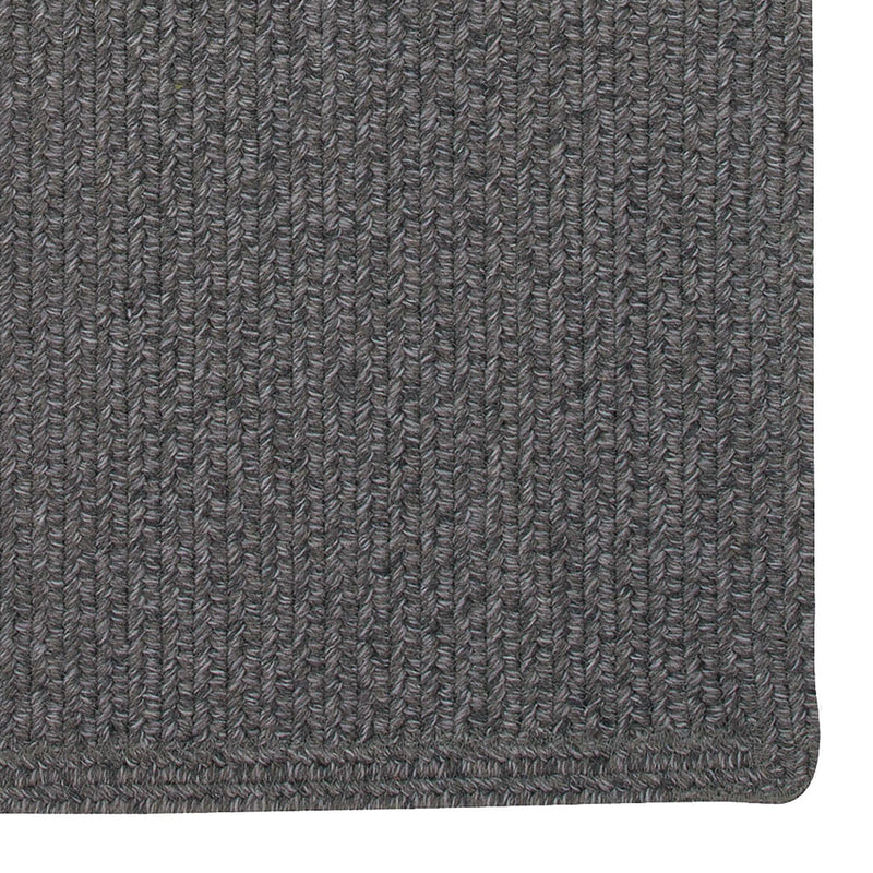 Heathered Grey Braided Rug Rectangle Corner image