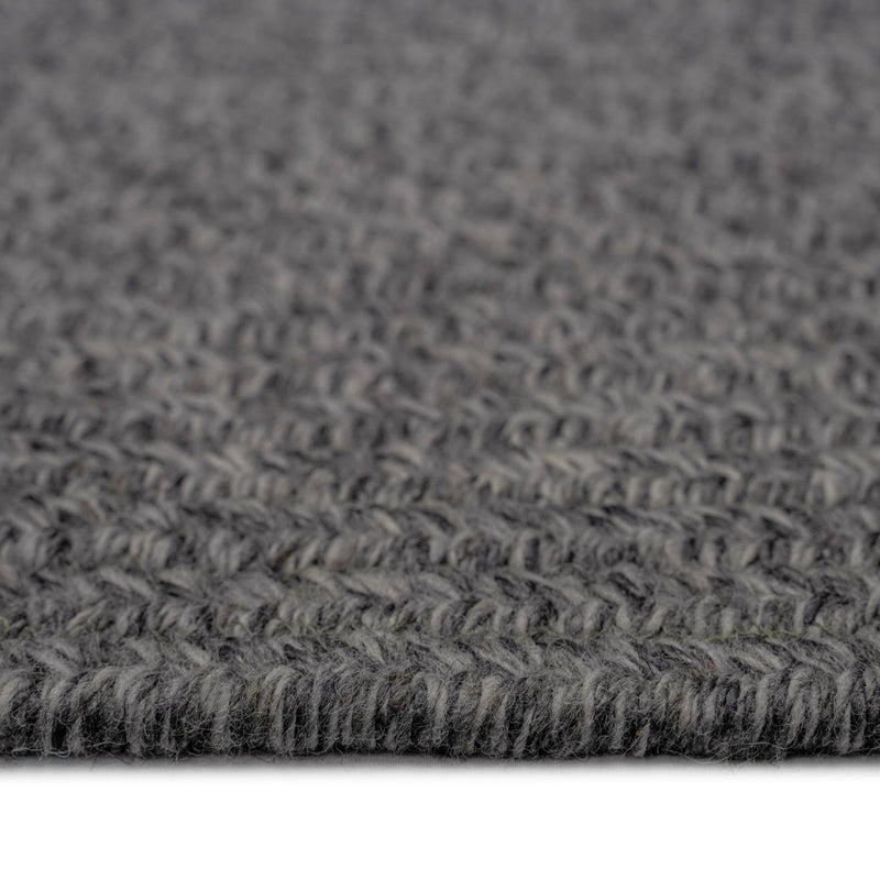 Heathered Grey Braided Rug Rectangle Cross Section image