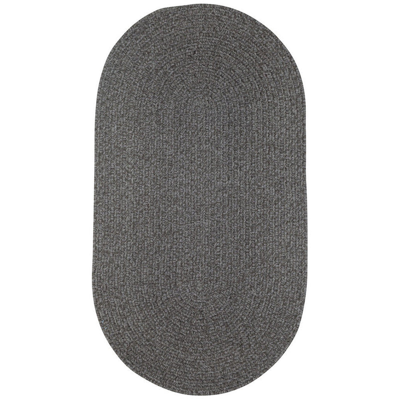 Heathered Grey Braided Rug Oval SiloV image