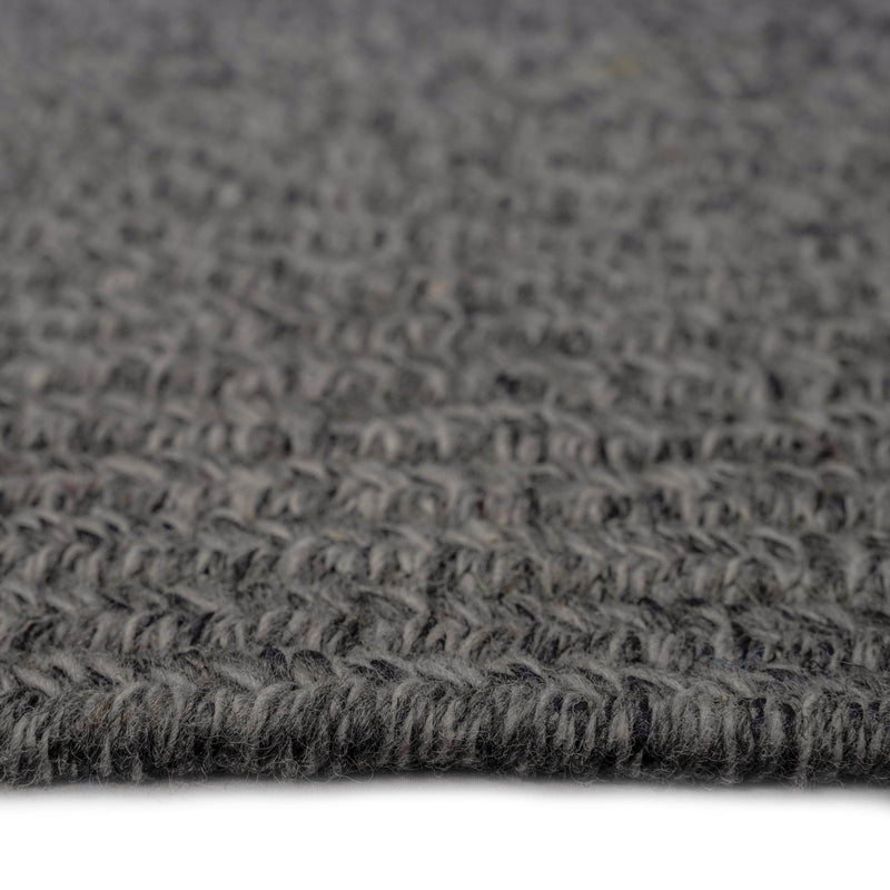 Heathered Grey Braided Rug Oval Cross Section image