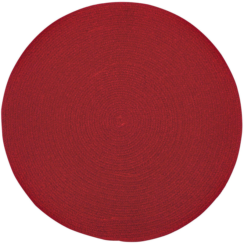 Heathered Scarlet Red Solid Braided Rug Round SiloC image