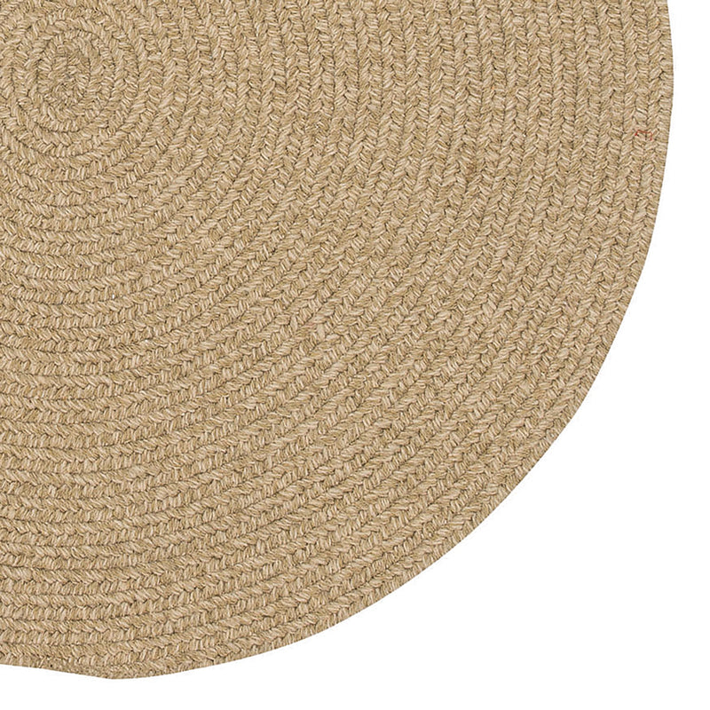 Heathered Beige Braided Rug Round Corner image