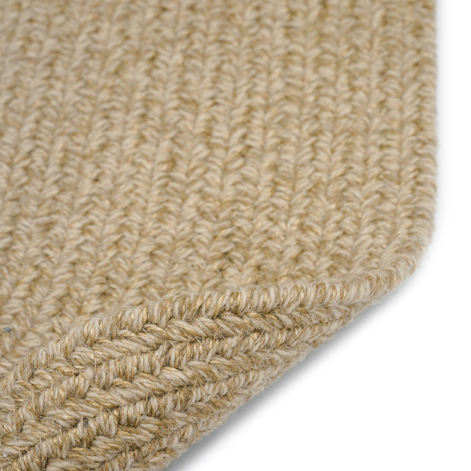 Heathered Beige Braided Rug Oval Back image