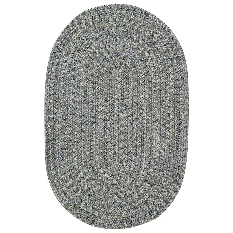 Sea Glass Smoky Quartz Braided Rug Oval SiloV image