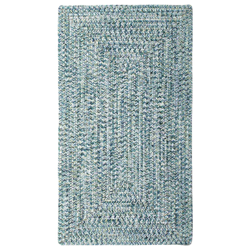 Sea Glass Ocean Blue Braided Rug Concentric SiloQ image