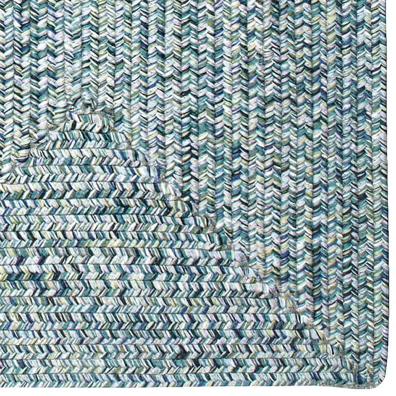 Sea Glass Ocean Blue Braided Rug Concentric Corner image