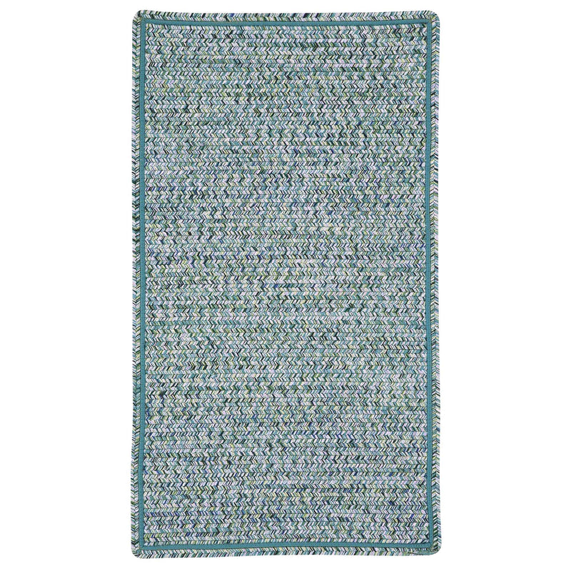 Sea Glass Ocean Blue Braided Rug Cross-Sewn SiloX image