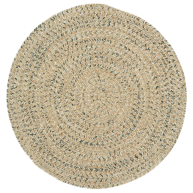 Sea Glass Shell Braided Rug Round SiloC image