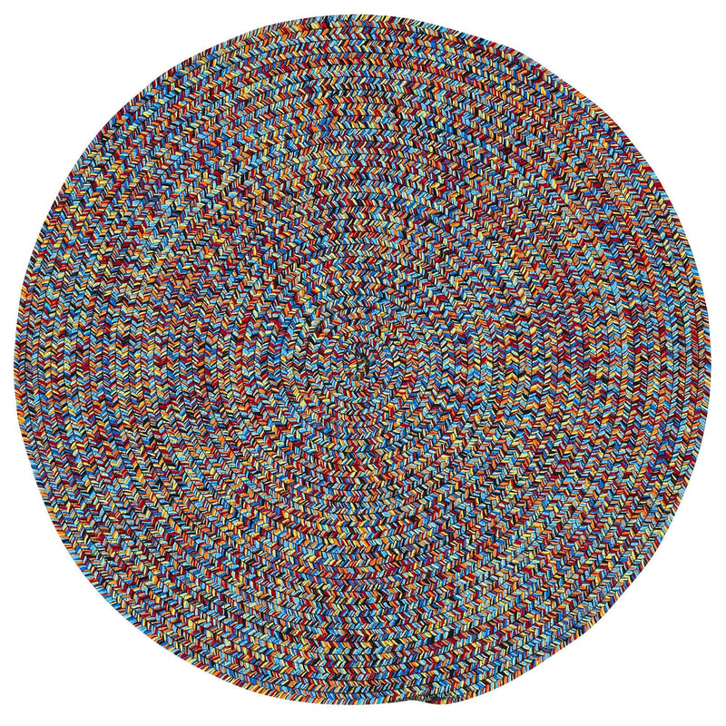 Sea Glass Fiesta Bright Multi Braided Rug Round SiloC image