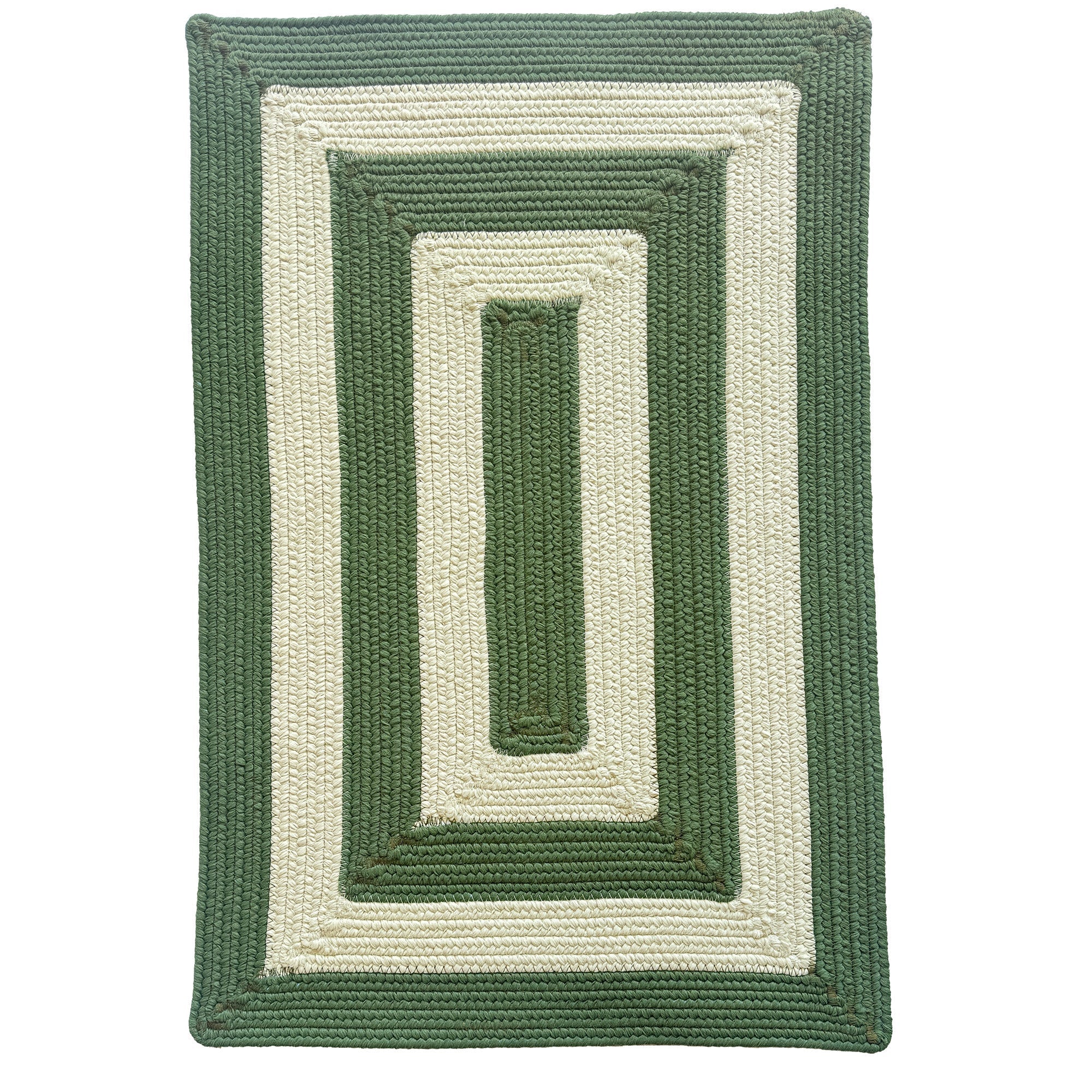 Timeless Avocado Braided Rug Concentric Rectangle image