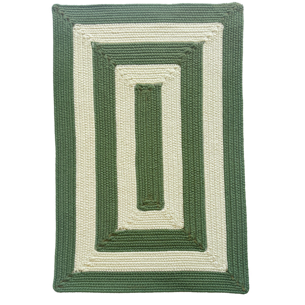 Timeless Avocado Braided Rug Concentric Rectangle SiloQ image