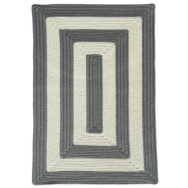 Timeless Gray Braided Rug Concentric Rectangle SiloQ image