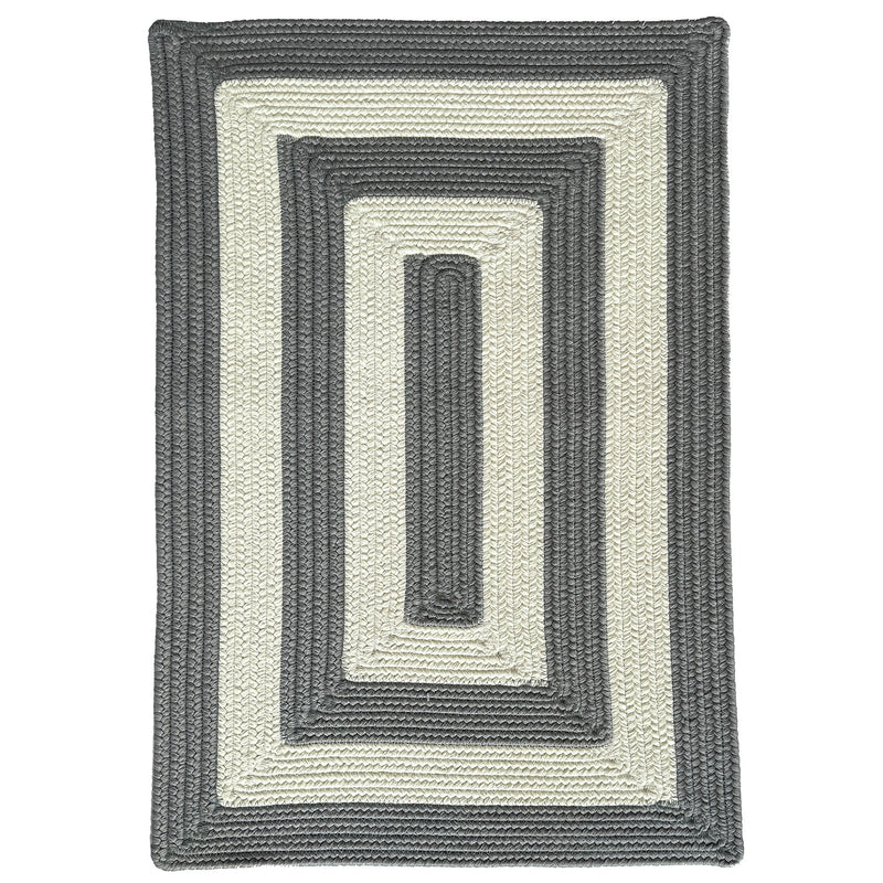 Timeless Gray Braided Rug Concentric Rectangle SiloQ image