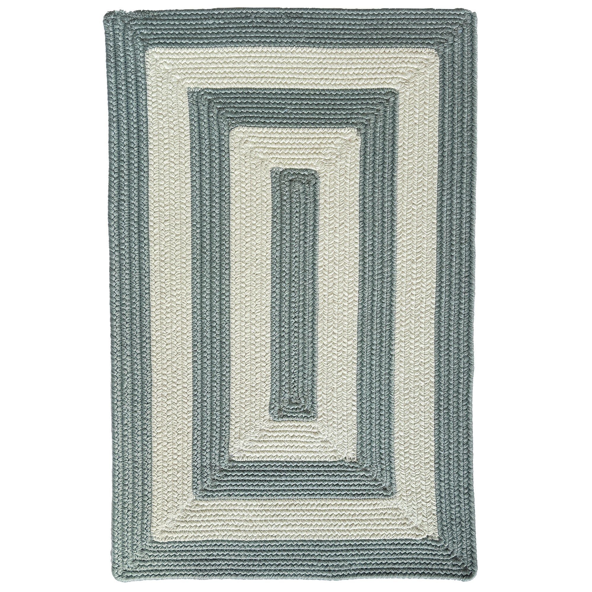 Timeless Spa Blue Braided Rug Concentric Rectangle image