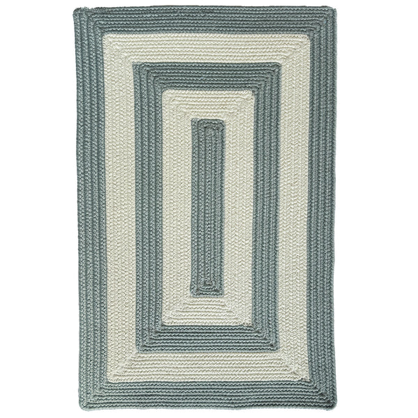 Timeless Spa Blue Braided Rug Concentric Rectangle SiloQ image