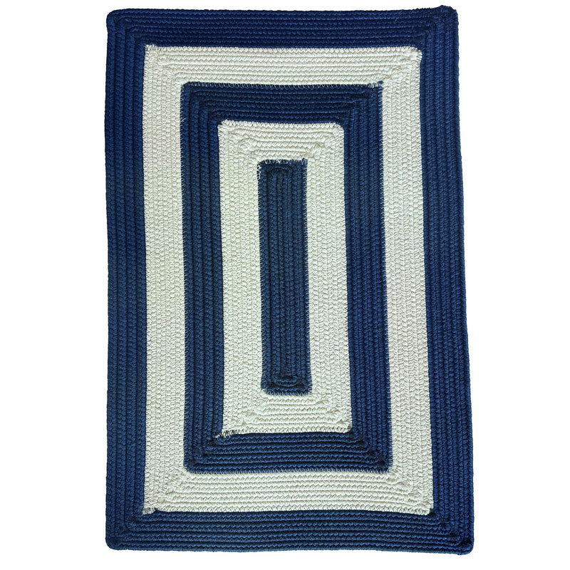 Timeless Navy Braided Rug Concentric Rectangle SiloQ image