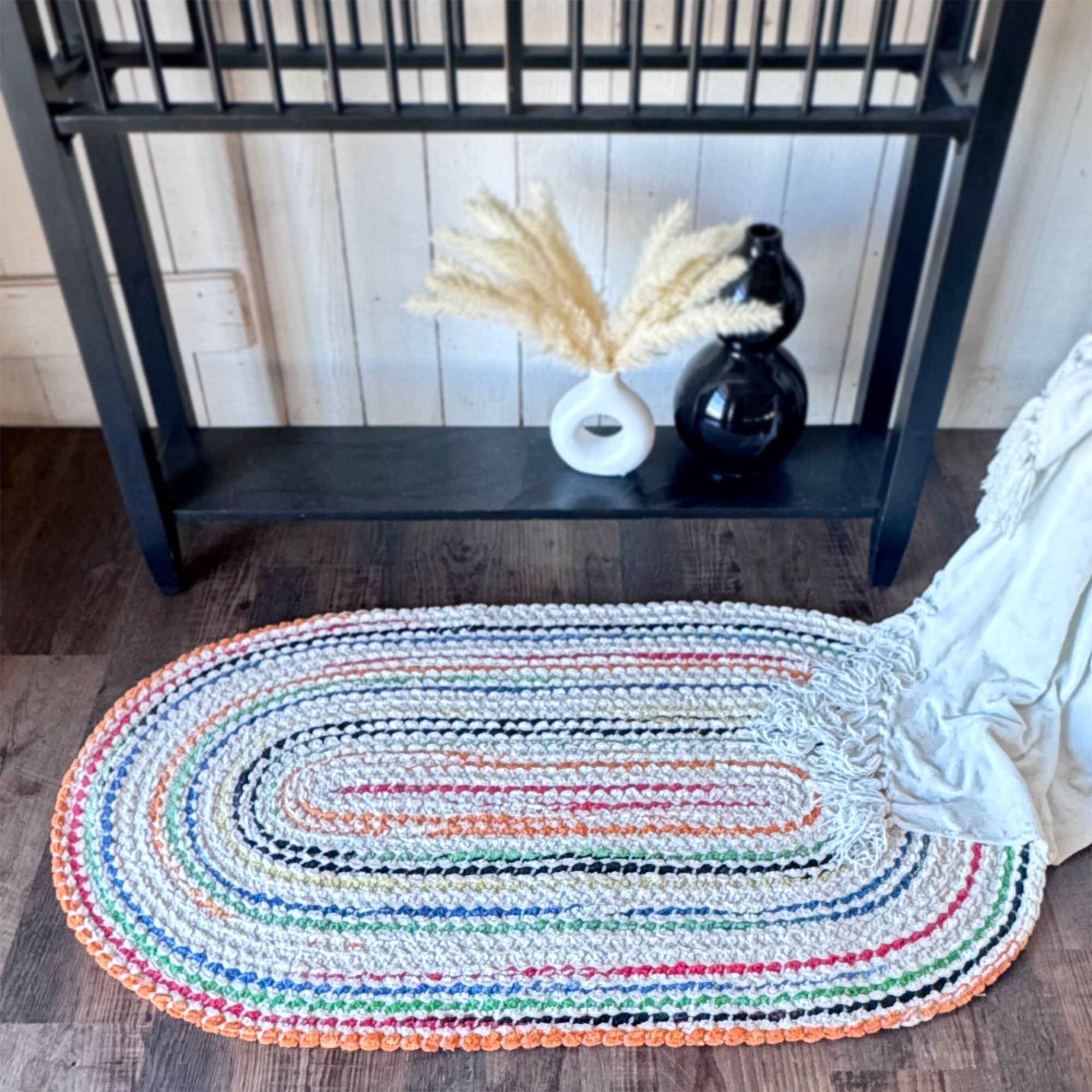 Crafted Vivid Braided Rug Oval image