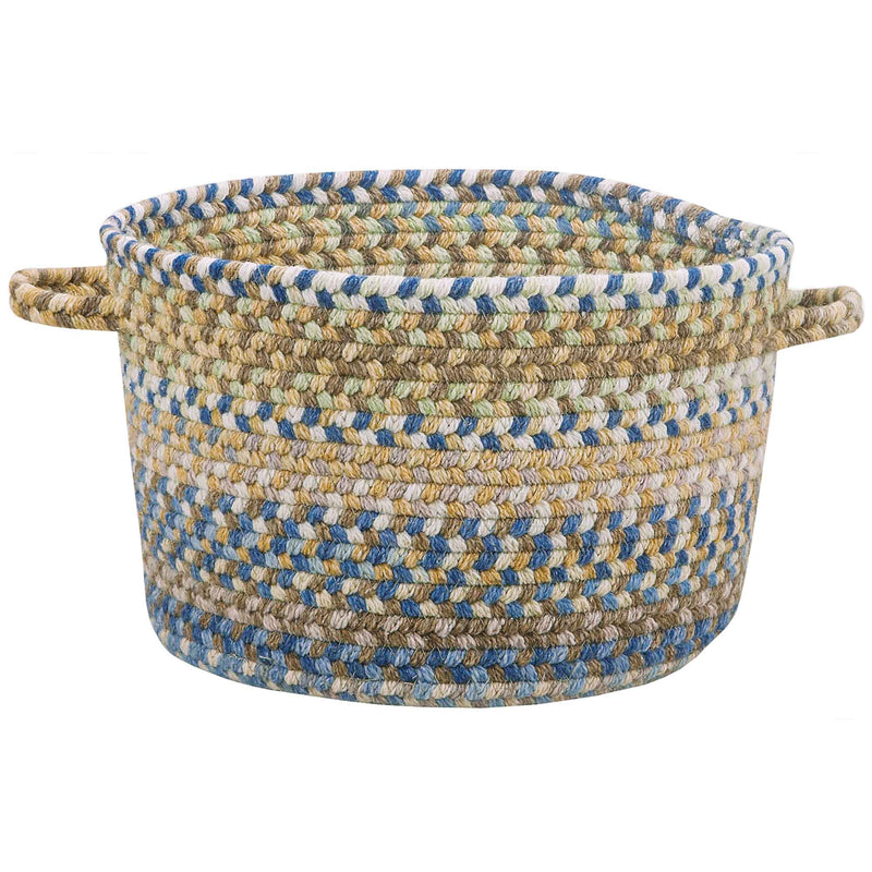 American Legacy Natural Blue Braided Rug Basket SiloB image